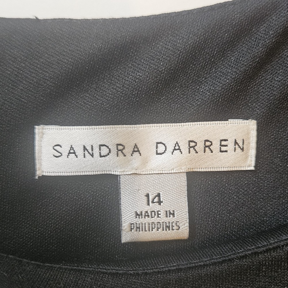 Sandra Darren Colorblock Sheath Dress Womens Size 14 Blue Black White Sleeveless - Picture 3 of 7
